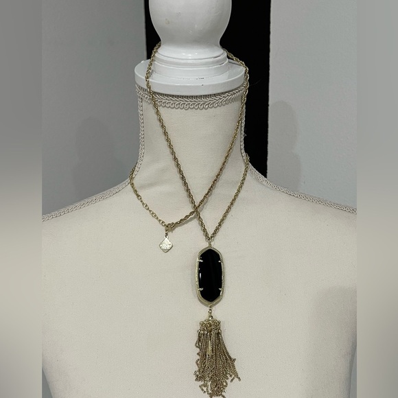 NWT✨KENDRA SCOTT NECKLACE with black pendent🖤 ⭐️GOLD NECKLACE ⭐️ - Picture 3 of 10